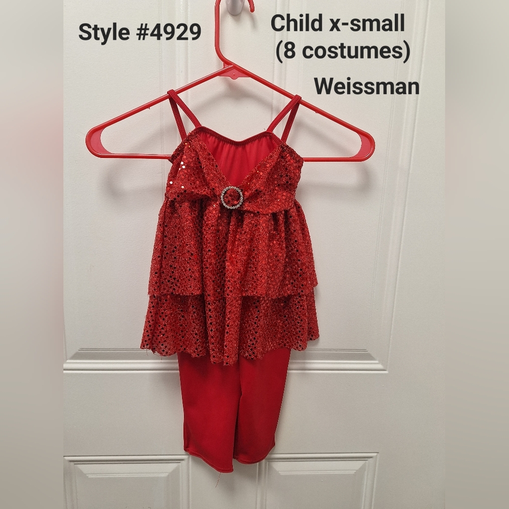 Weissman Red Sequin Kids Dance Costume